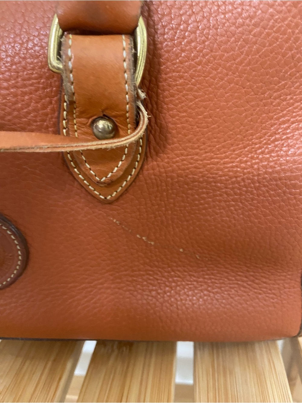 Dooney & Bourke Chestnut Brown Pebbled Leather Satchel - Picture 3 of 15